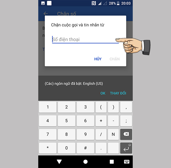 Th&ecirc;m số để chặn